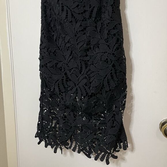 Bardot Lace overlay Halter black cocktail Midi sleeveless Dress size Small US 6 - Picture 8 of 8